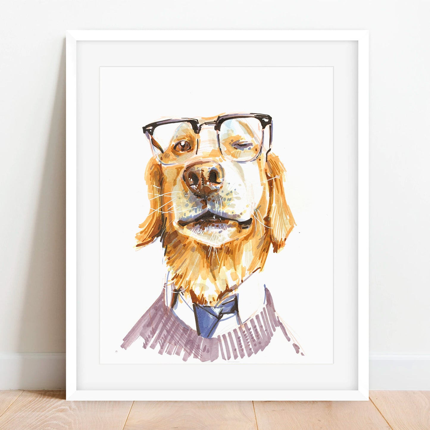 Custom hand-drawing. Funny pet portrait